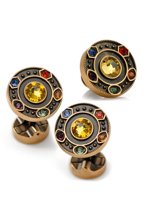 Infinity Stones Cuff Links & Lapel Pin Set