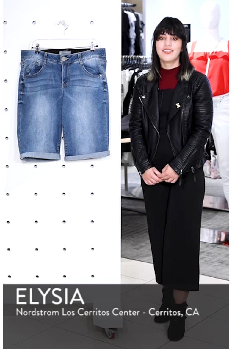 'Ab'Solution Cuffed Denim Shorts video