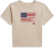 Polo Ralph Lauren Kids' Embroidered American Flag Cotton T-Shirt