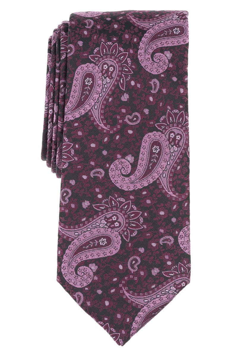 SAVILE ROW CO Derek Paisley Tie, Main, color, Wine