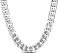 DELMAR Sterling Silver Bevel Curb Chain Necklace