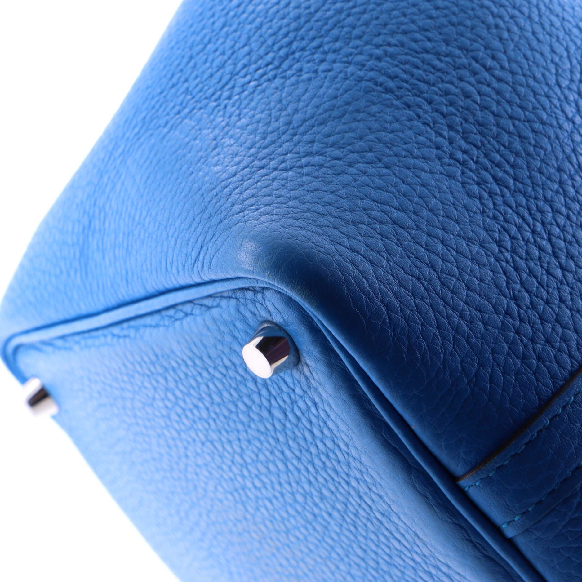 Pre-Owned Hermes Picotin Lock Bag Clemence PM, Alternate, color, Bleu Zanzibar