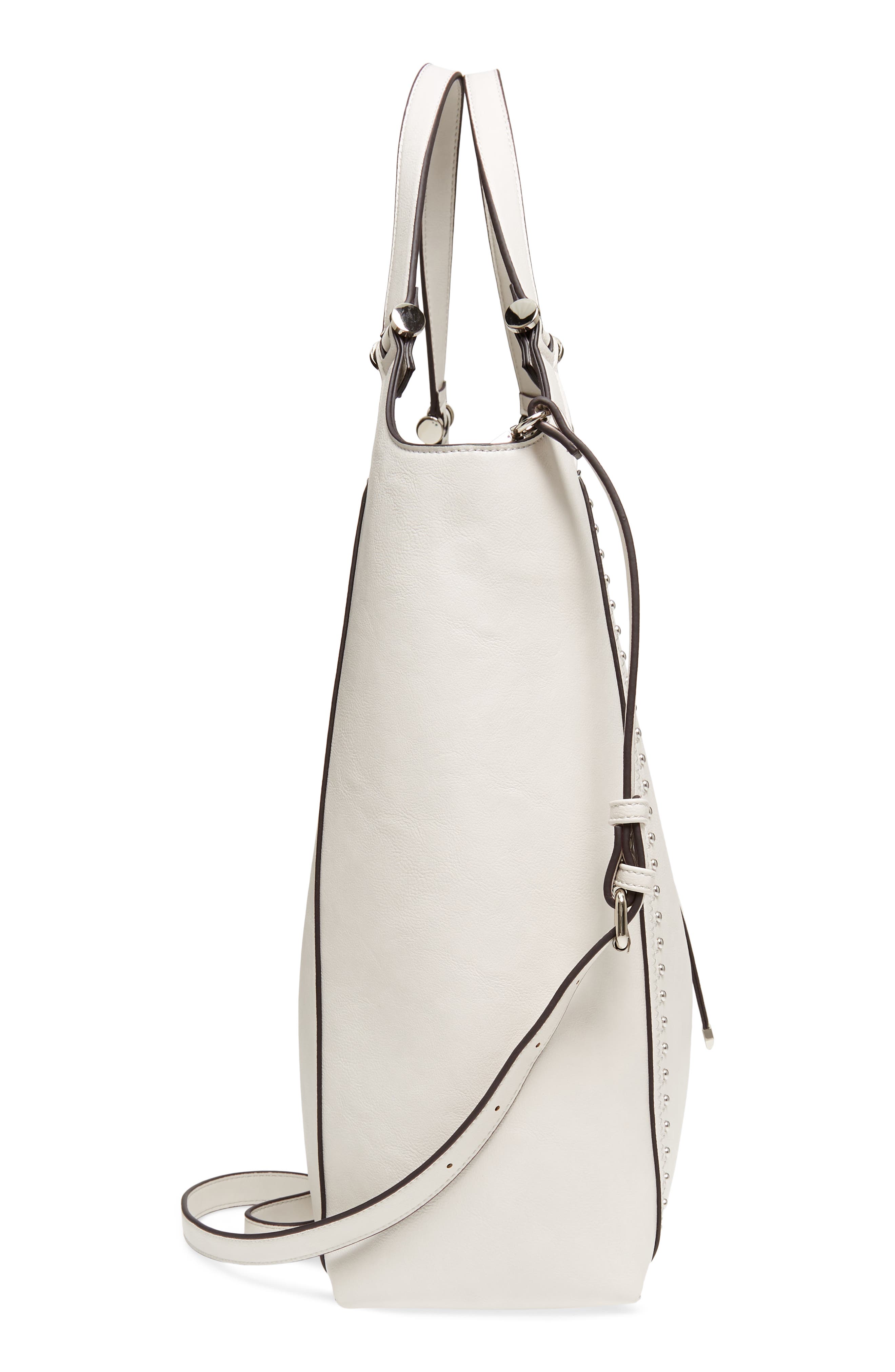 Sole Society Large Studded Faux Leather Tote, Alternate, color, 