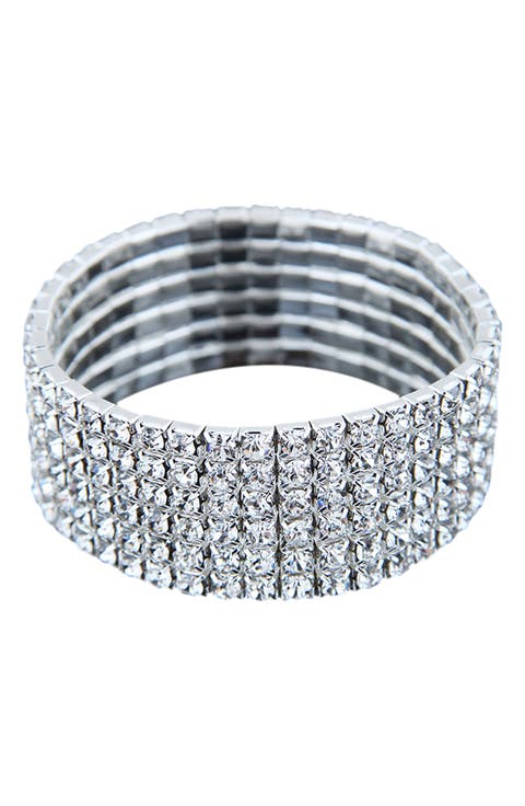 Stretch Crystal Wide Bracelet