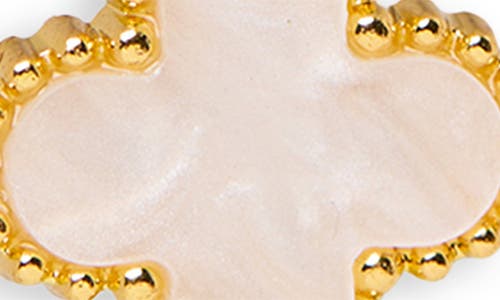 Saachi Clover Charm Stud Earrings In Gold