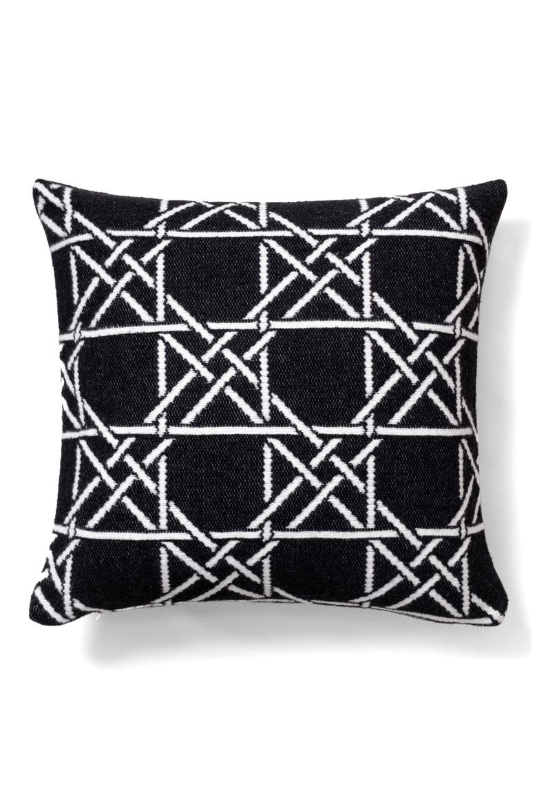 Lattice Work Decorative Throw Pillow, Main, color, BLACK