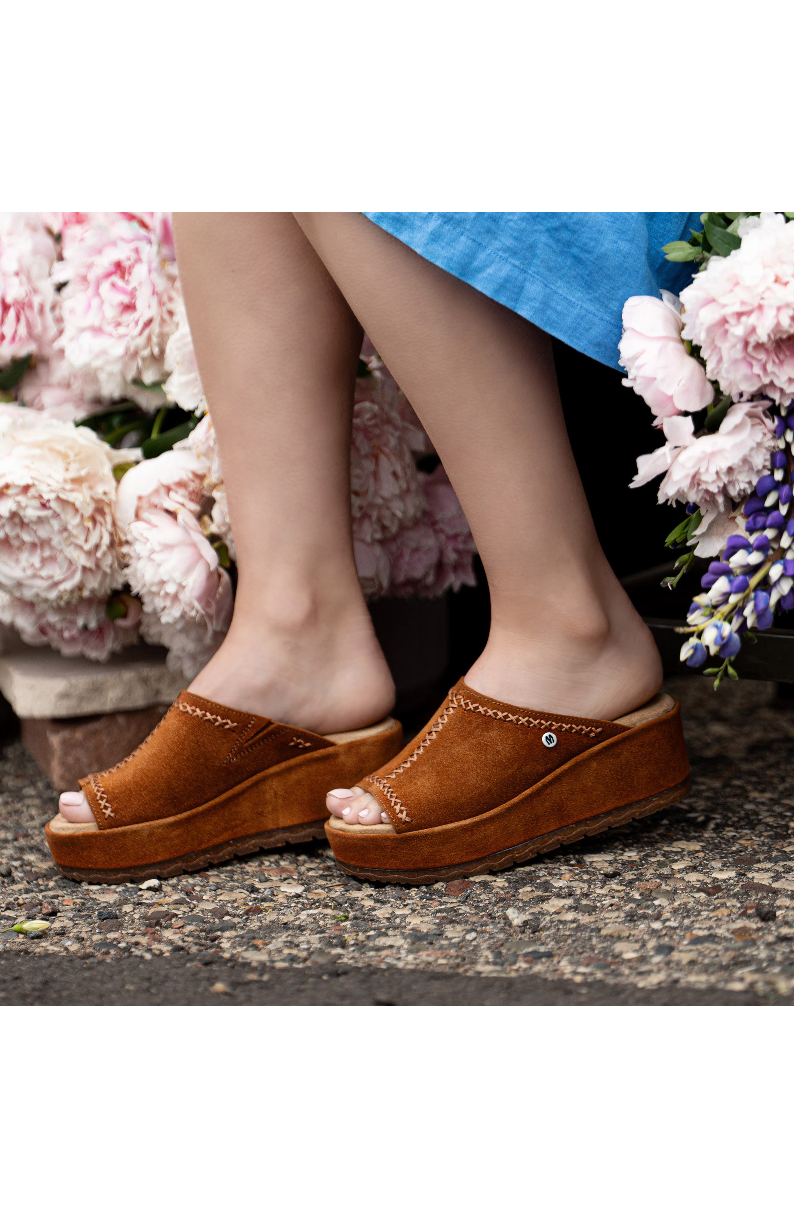Minnetonka Paislee Wedge Sandal, Alternate, color, Brown