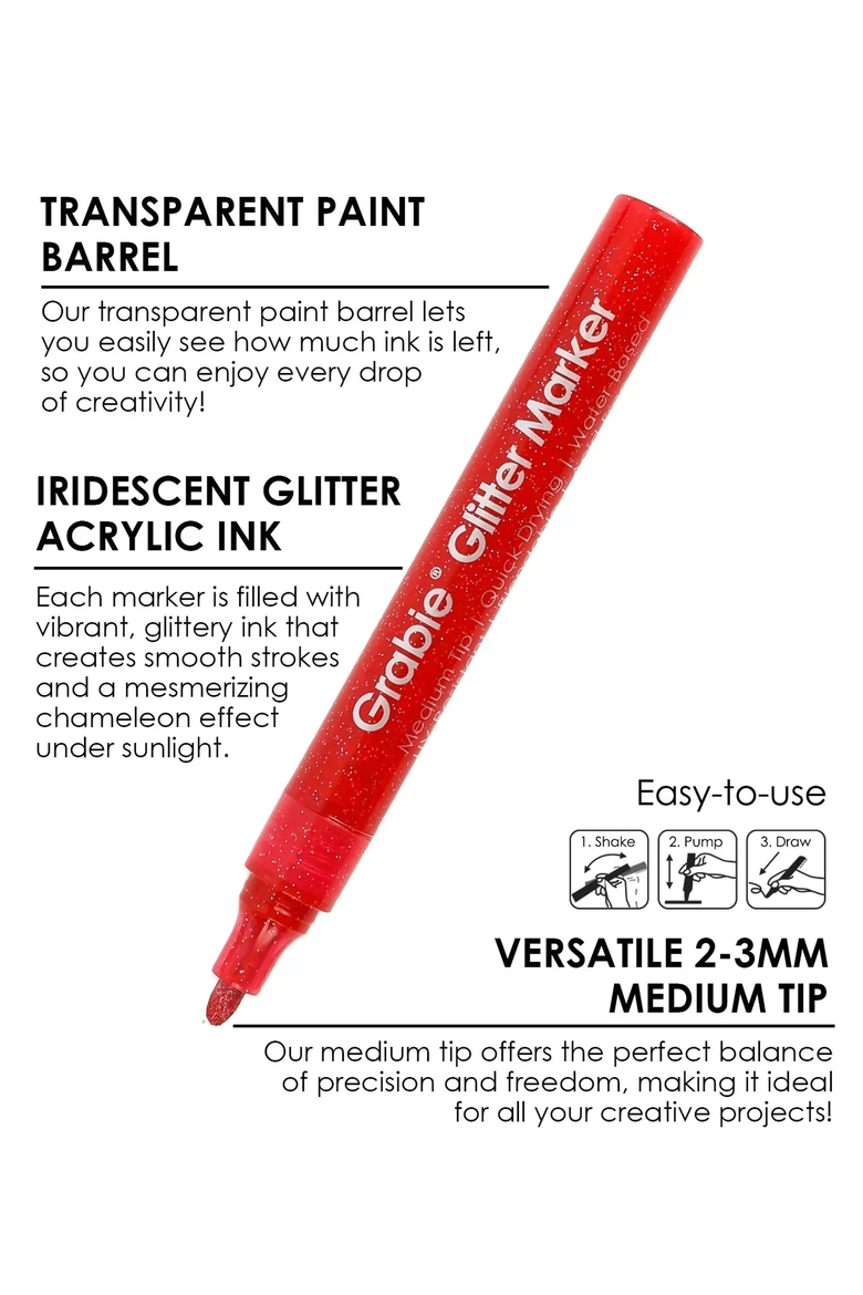 Iridescent Glitter Acrylic Paint Marker Set, Alternate, color, Iridescent Glitter