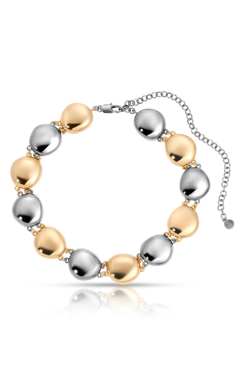 Ettika Two-Tone Polished Pebble Bracelet, Main, color, 