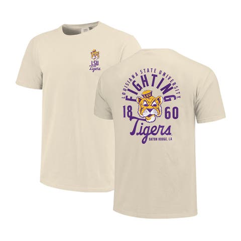 Men's Cream LSU Tigers Comfort Colors Mascot Overlay T-Shirt