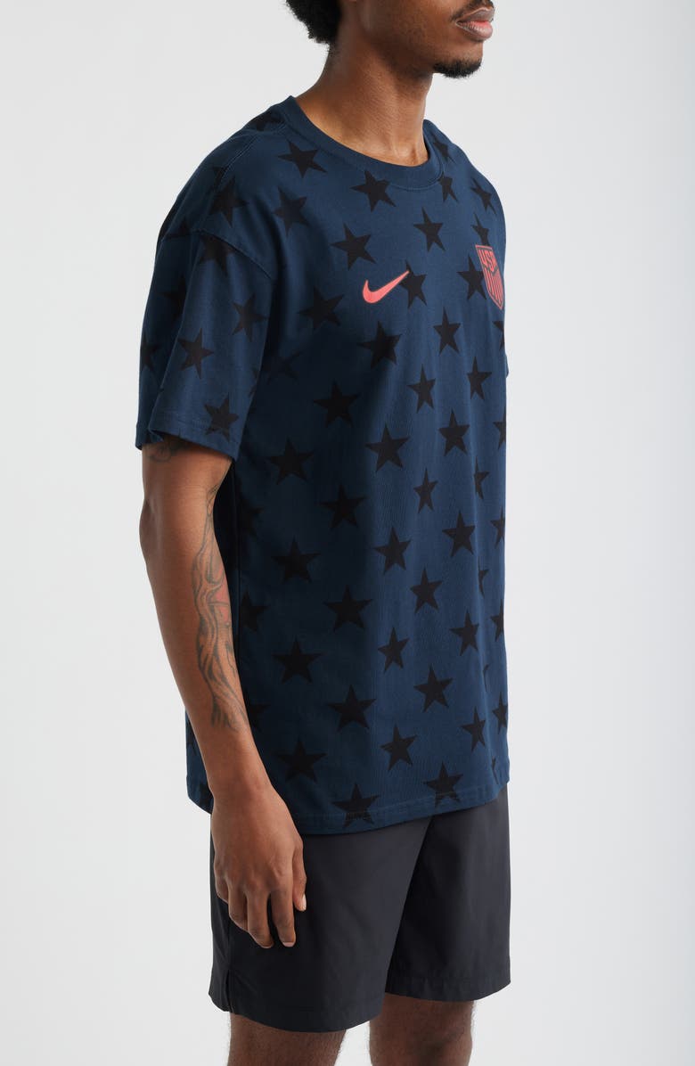 Nike USMNT Crest Cotton Graphic T-Shirt, Alternate, color, Dark Obsidian