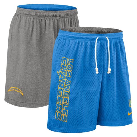 Men's Nike Powder Blue Los Angeles Chargers Sideline Reversible Performance Shorts