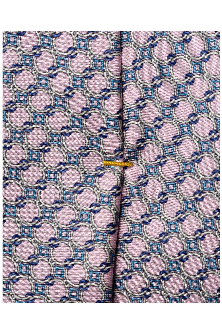 Interlock Print Silk Tie, Alternate, color, MEDIUM PINK