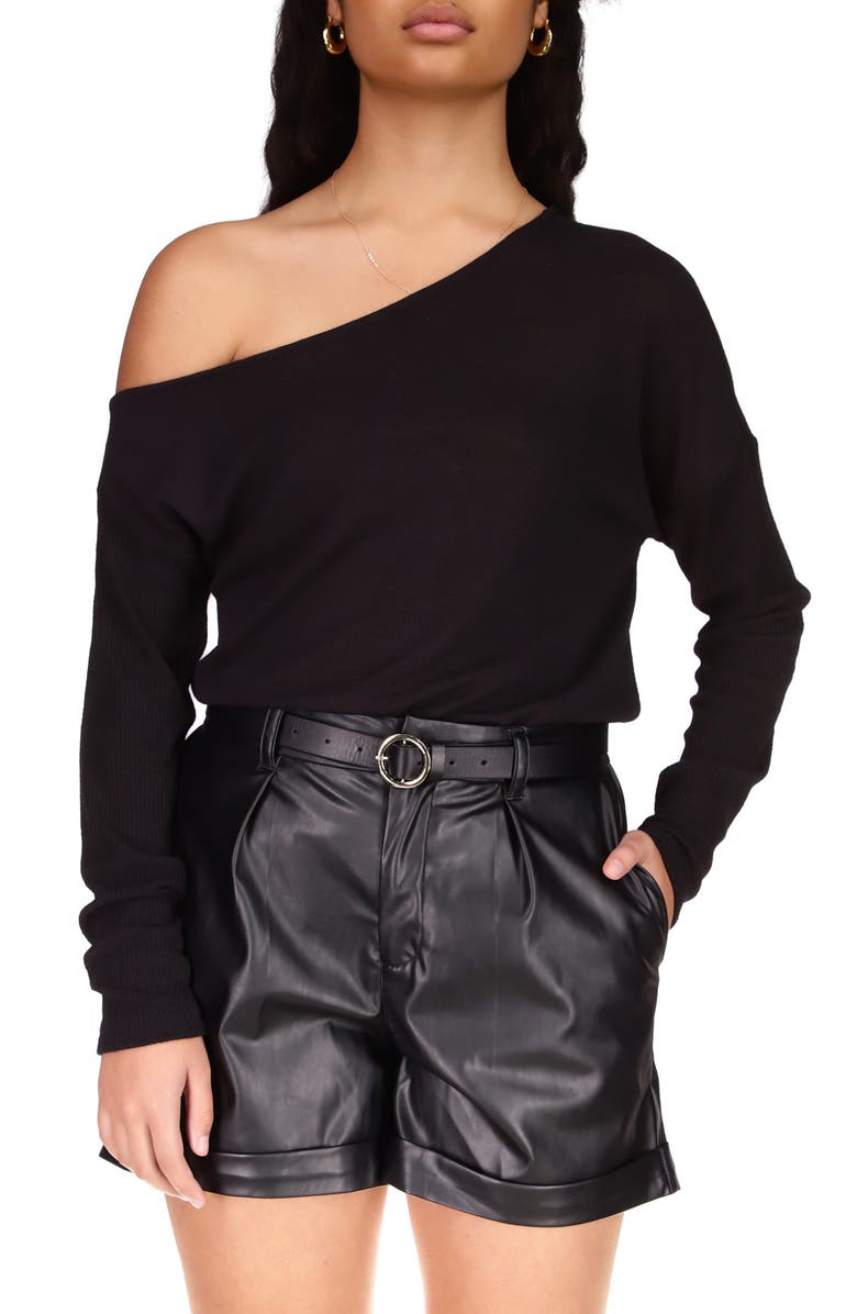 Sanctuary Love Sign One-Shoulder Top, Main, color, 