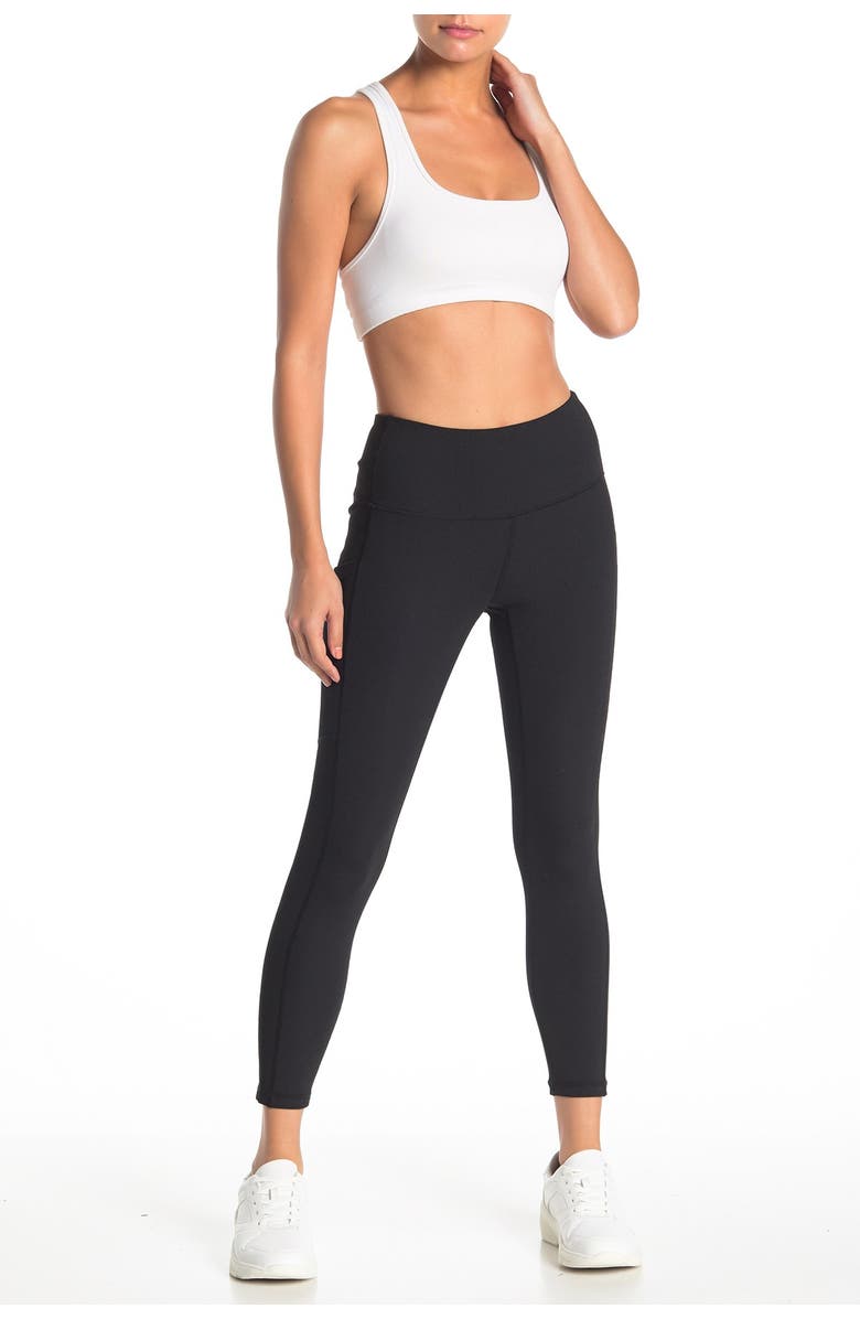 Z by Zella Daily High Waist Ribbed Pocket Leggings, Main, color,