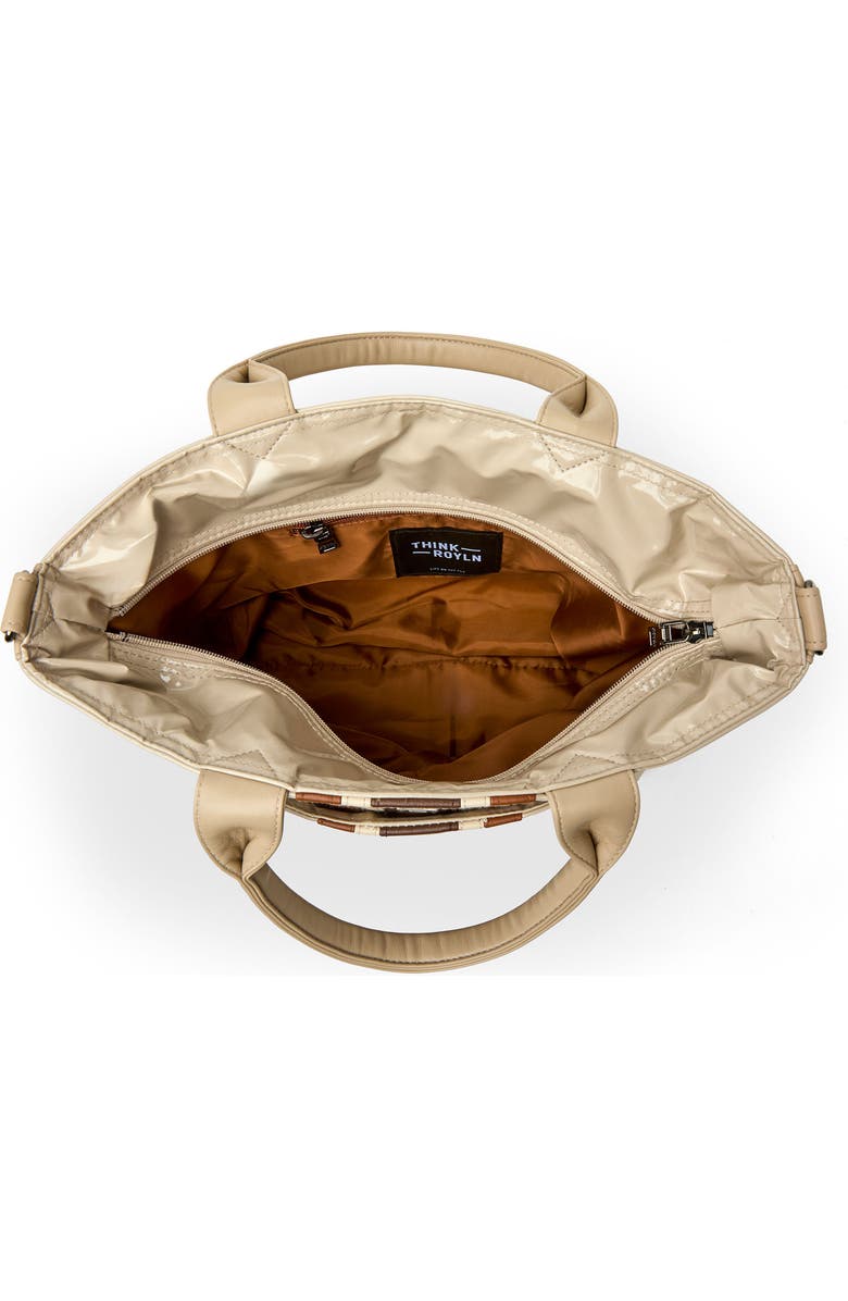 THINK ROYLN Getaway Quilted Puffer Tote, Alternate, color, Blonde Patent And Colorblock
