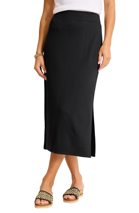 Drapey Ponte Midi Skirt