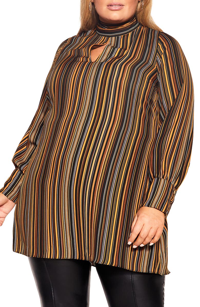 City Chic Intrigue Long Sleeve Tunic, Main, color, 