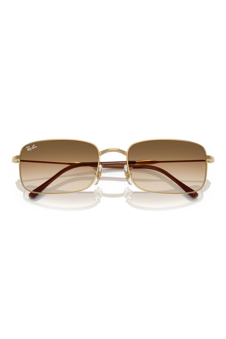 59mm Gradient Rectangle Sunglasses, Alternate, color, GOLD FLASH