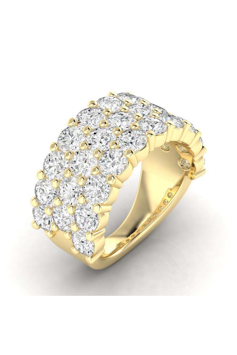 Jumbo Three Row Half Cigar Band Lab Diamond Ring in 14K Gold, Alternate, color, Yellow Gold