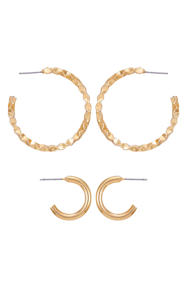 Vince Camuto Set of 2 Hoop Earrings, Main, color, 