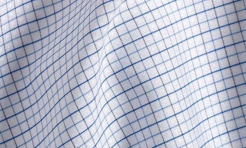 David Donahue Slim Fit Dobby Micro Check Dress Shirt In Blue/sky
