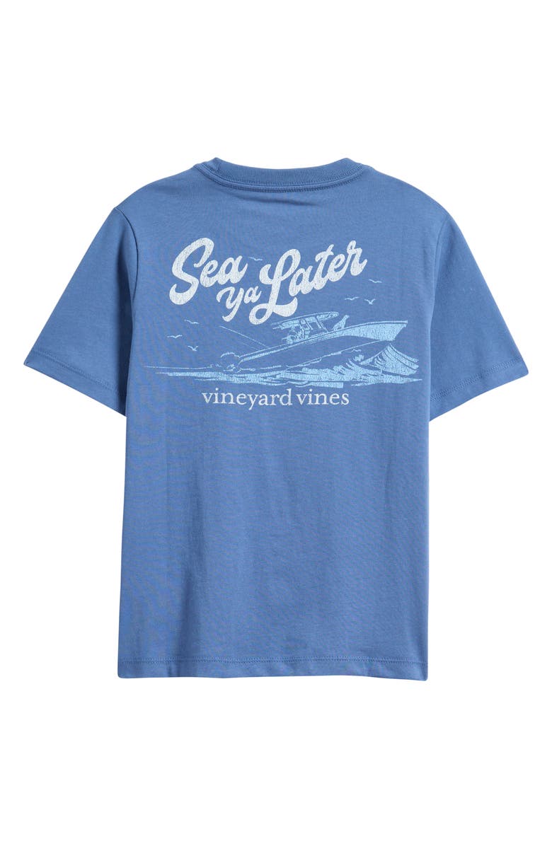 vineyard vines Kids' Sea ya Later Pocket Graphic T-Shirt, Alternate, color, Moonshine