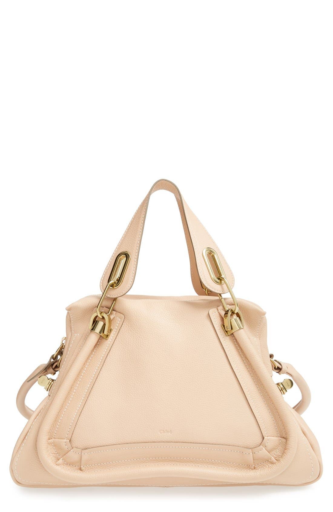 'Paraty - Medium' Leather Satchel, Main, color, BLUSH NUDE