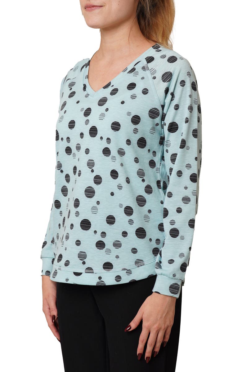 CYRUS V-Neck Raglan Sweater, Alternate, color, Pastel Blue/ Black