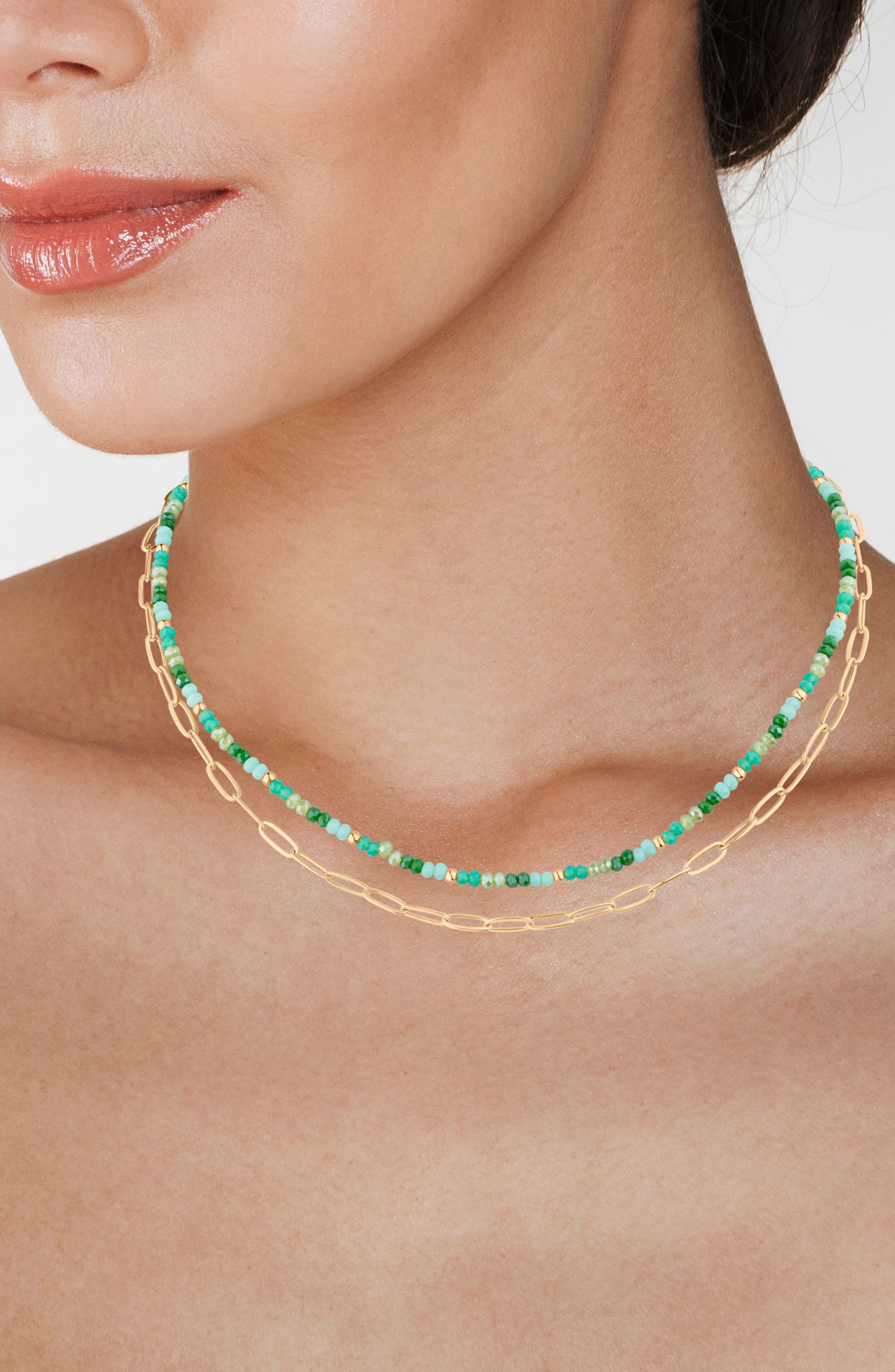 Double Layered Oval Chain Link Necklace
