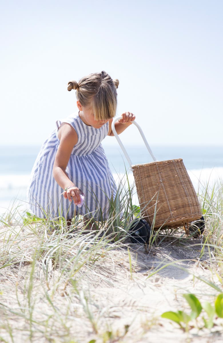 Olli Ella Luggy Natural Rattan Wheeled Basket, Alternate, color,