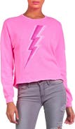 Lauren Moshi Lee X Pink Lightning Bolt Crop Pullover