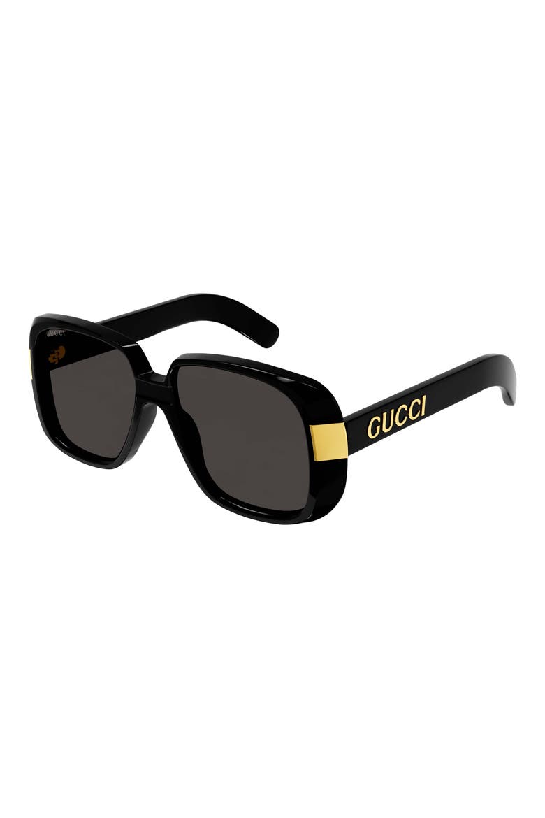 51mm Square Sunglasses, Main, color, BLACK/ BLACK