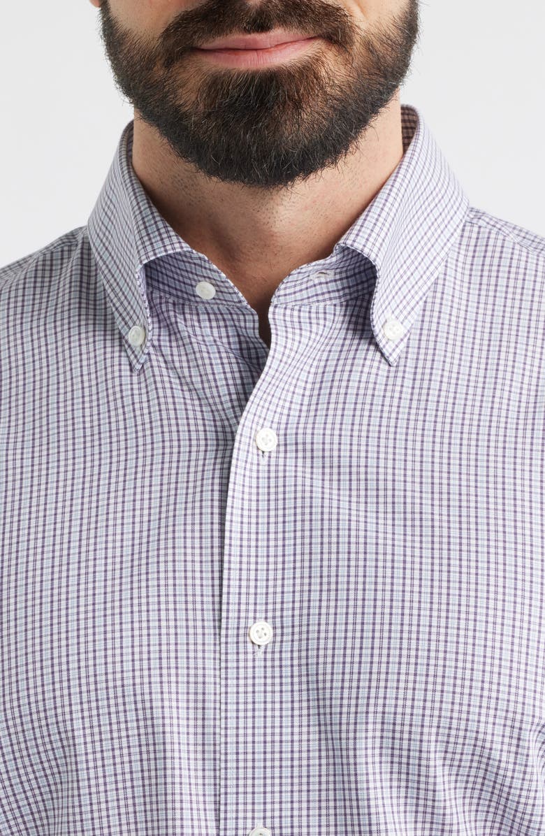 Peter Millar Crown Crafted Marco Cotton Button-Up Shirt, Alternate, color, Purple Fig