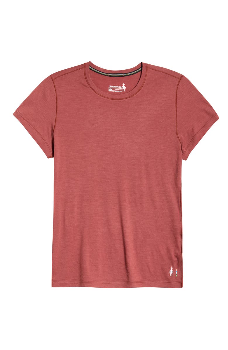 Smartwool Ultralite Short Sleeve Merino Wool Blend T-Shirt, Main, color, Burnt Sienna