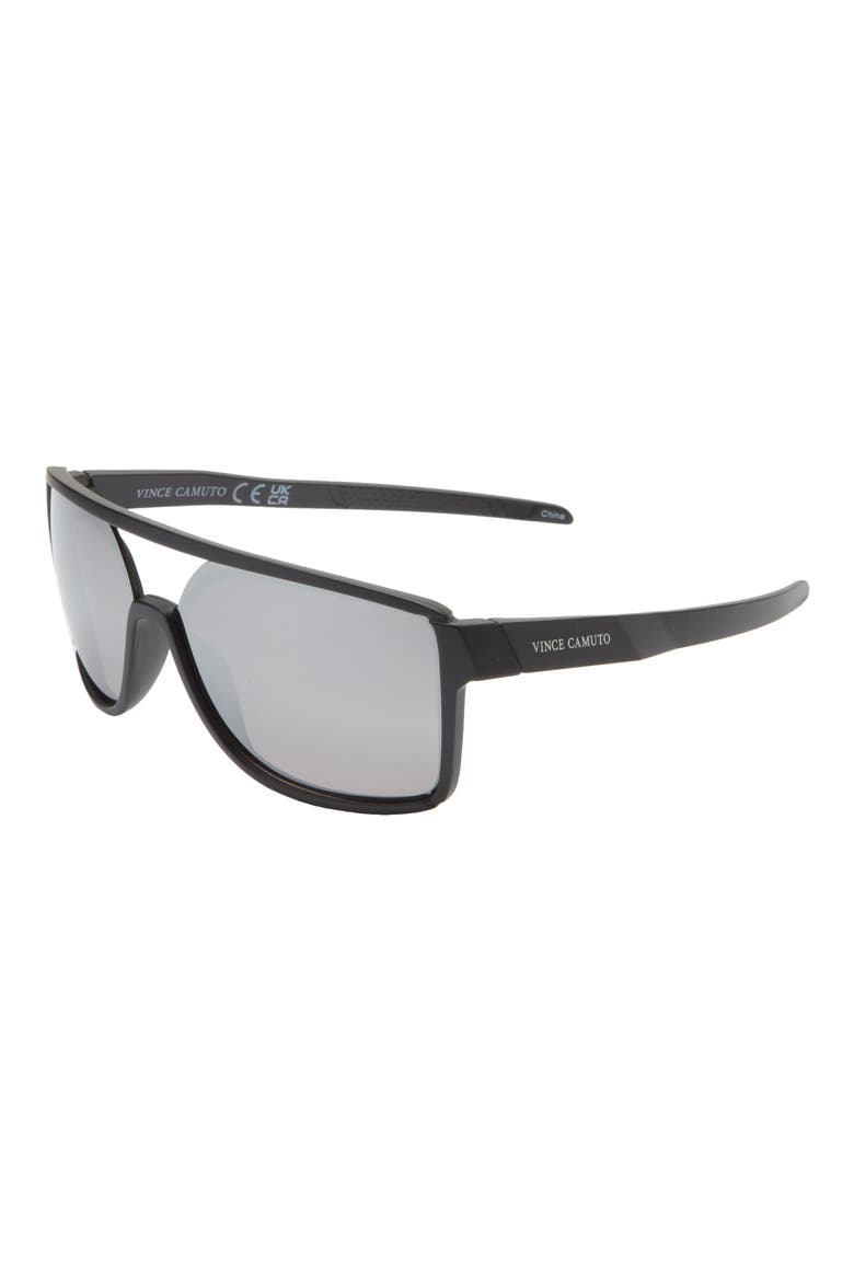 Flat Top Sunglasses, Alternate, color, BLACK