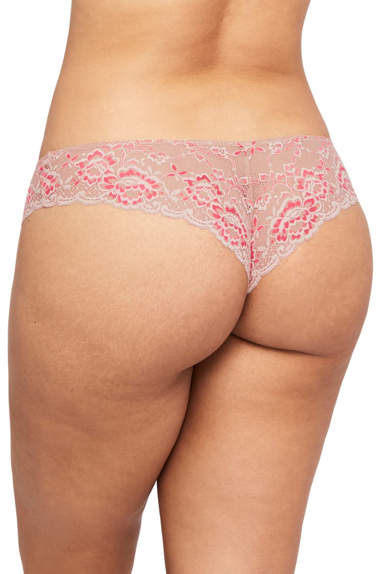 Brazilian Lace Panties, Alternate, color, ROSE DUST/ RASPBERRY