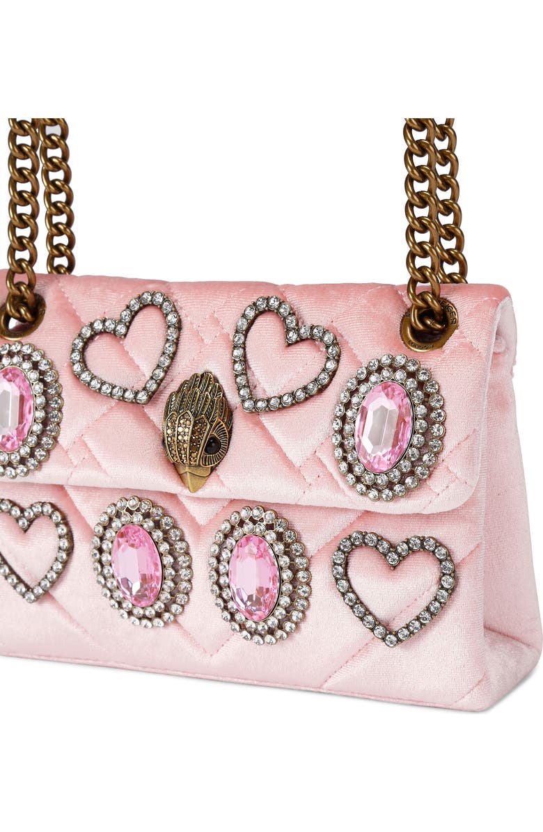Kurt Geiger London Mini Kensington Velvet Crossbody Bag, Alternate, color, Light/ Pastel Pink
