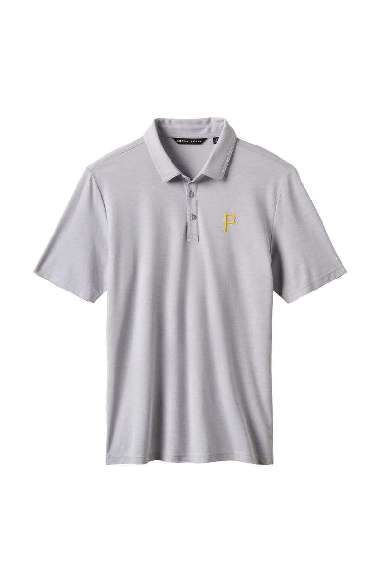 TravisMathew Men's TravisMathew Gray Pittsburgh Pirates Playoff Pitch Tri-Blend Polo, Alternate, color, Gray