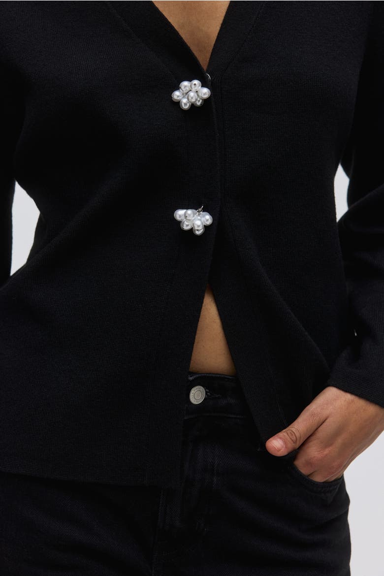 Knitted Cardigan, Alternate, color, Black
