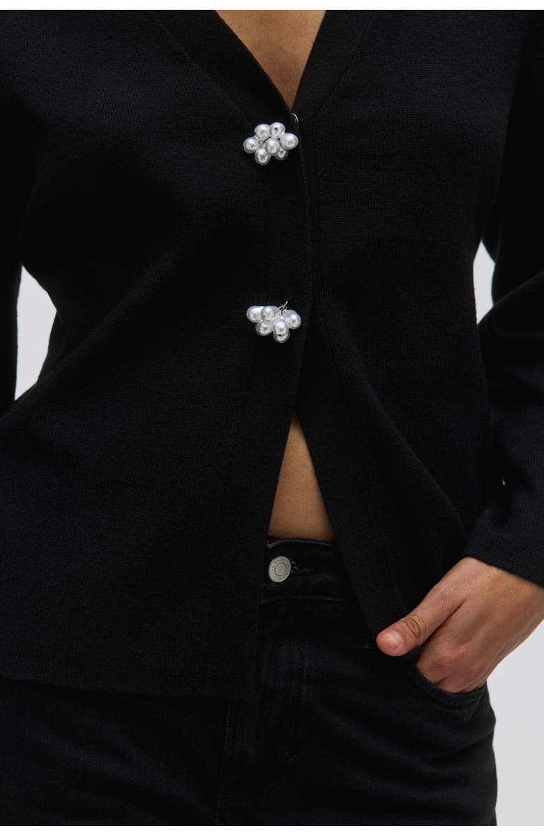 H&M Knitted Cardigan, Alternate, color, Black