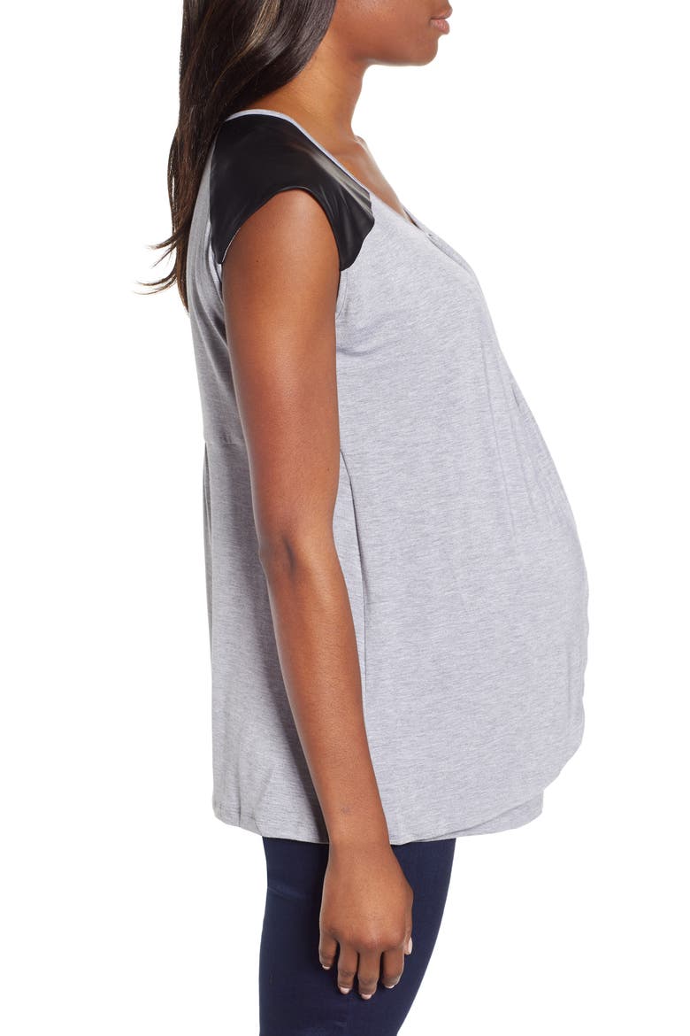Petal Maternity/Nursing Top, Alternate, color, GREY