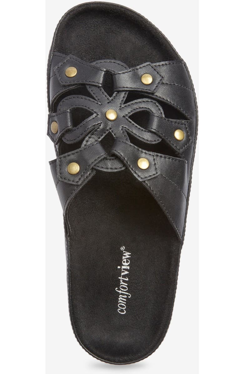 Comfortview The Summer Slip On Footbed Sandal, Alternate, color, Black