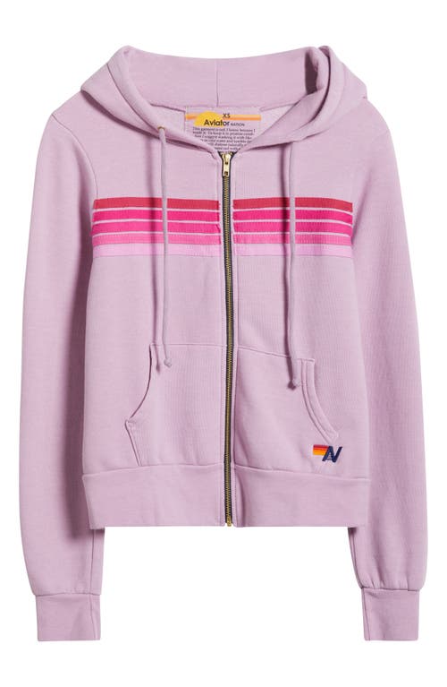 Aviator Nation 5-stripe Zip Hoodie In Mauve