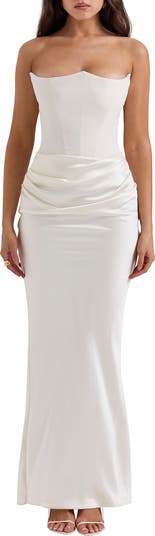 Persephone Strapless Satin Corset Cocktail Dress