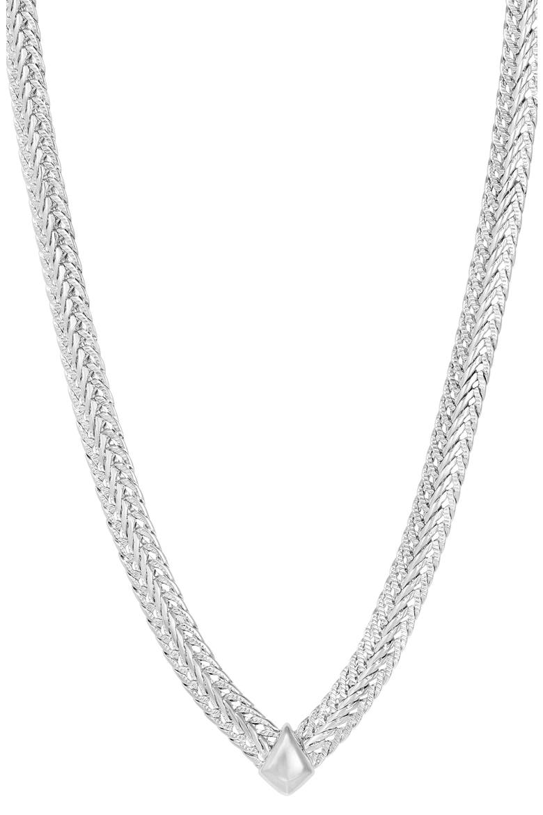 Woven Chain Necklace, Main, color, WHITE