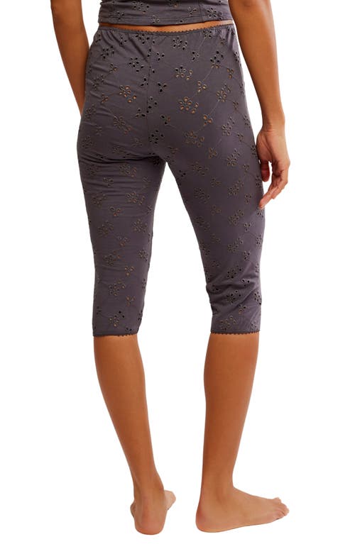 Free People Full Bloom Eyelet Pajama Capri Pants In Multi