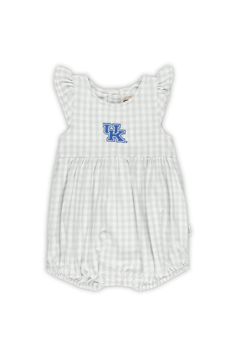 Girl's Infant Garb Gray Kentucky Wildcats Cara Gingham Ruffled Bodysuit, Alternate, color, Gray