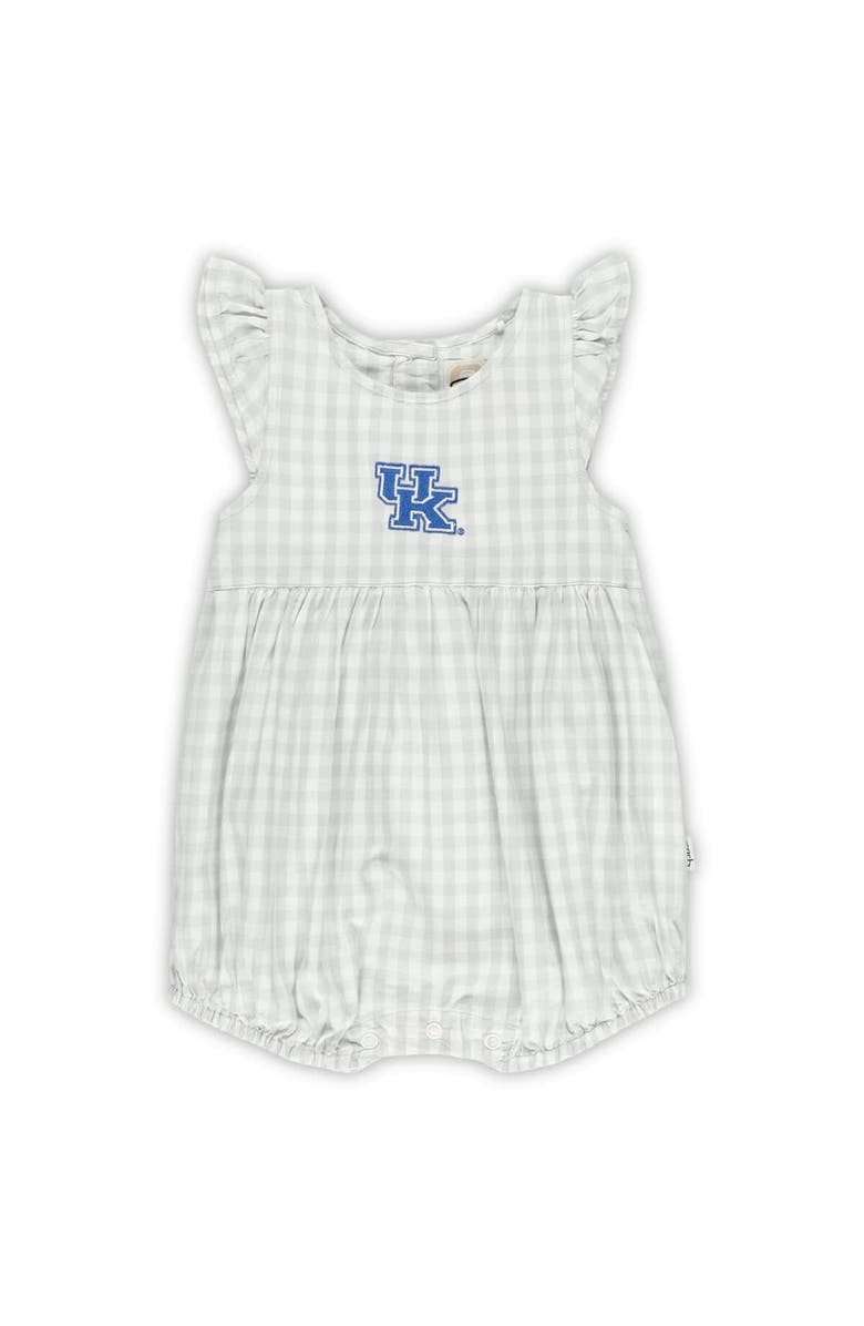 GARB Girl's Infant Garb Gray Kentucky Wildcats Cara Gingham Ruffled Bodysuit, Alternate, color, Gray