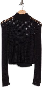 Simkhai Bexley Pointelle Mock Neck Top